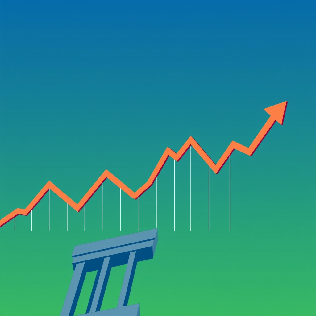 A visual representation of foreign exchange rates with a focus on the Federal Reserve's H.10 data. The illustration features a graph showing fluctuating currency values over time, with arrows indicating upward and downward trends. The background is a subtle blend of blue and green, symbolizing finance and stability.