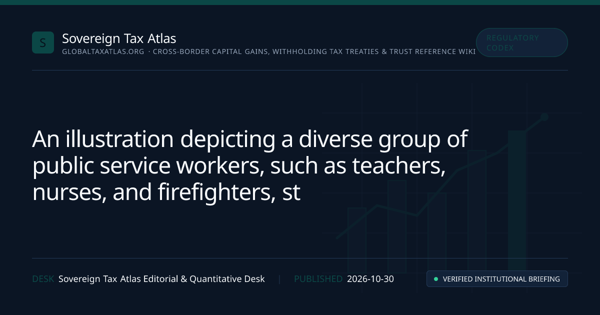 A diverse group of public service workers, including teachers, nurses, and firefighters, standing together with concerned expressions, holding documents related to student debt forgiveness. The background features a government building to symbolize the administration's involvement.